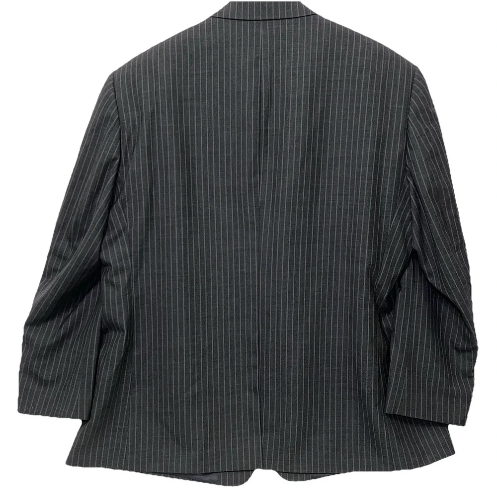 Lauren Ralph Lauren Blazer Mens 46S‎ Gray Pin Stripe Suit Jacket Wool Sport Coat